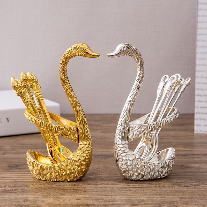 Giỏ đựng thìa dĩa hình thiên nga Huydecor