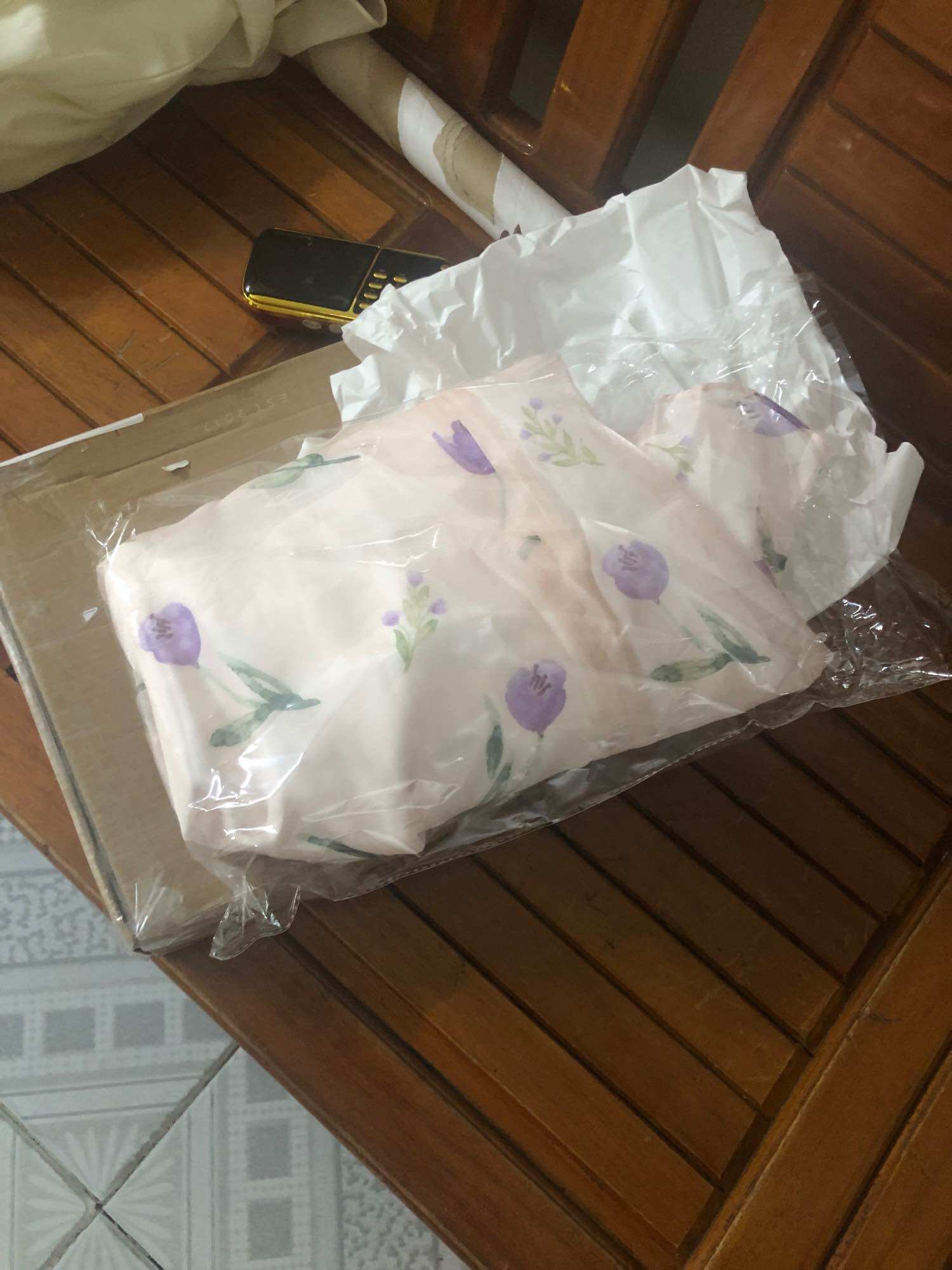 Váy lép sz S newtag tulip tím