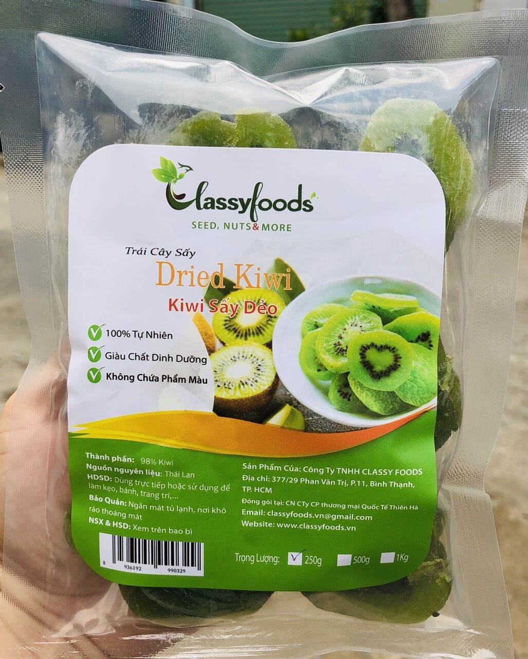 Kiwi sấy dẻo chua ngọt 250gram, 500gram