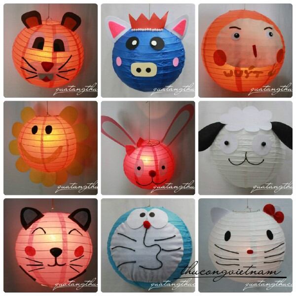 Kit lồng đèn giấy tròn Doraemon