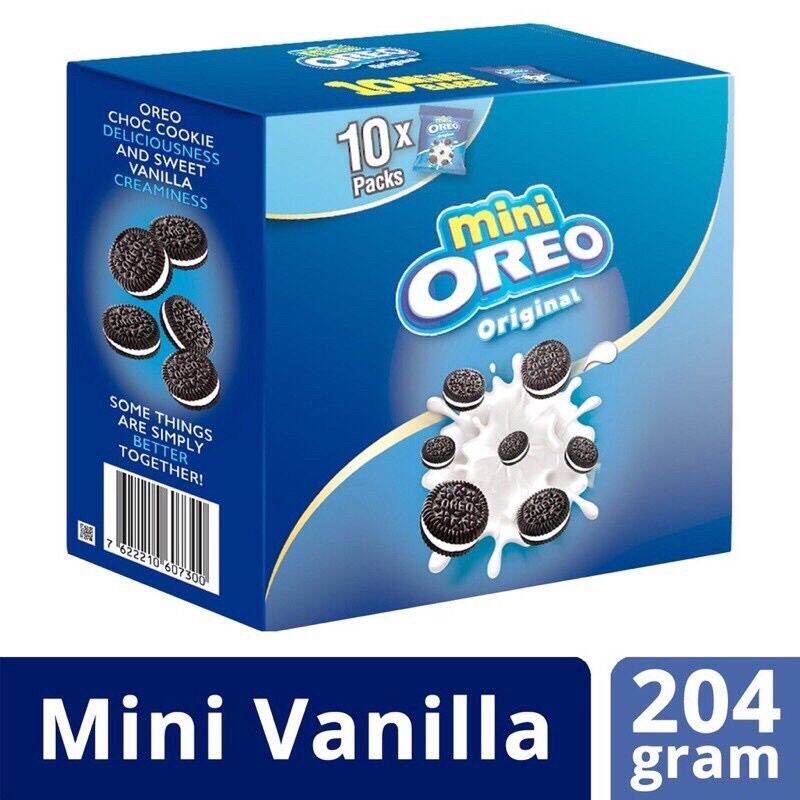 Hộp Bánh Quy Oreo Mini Socola/ Vani 204g (10 Gói)
