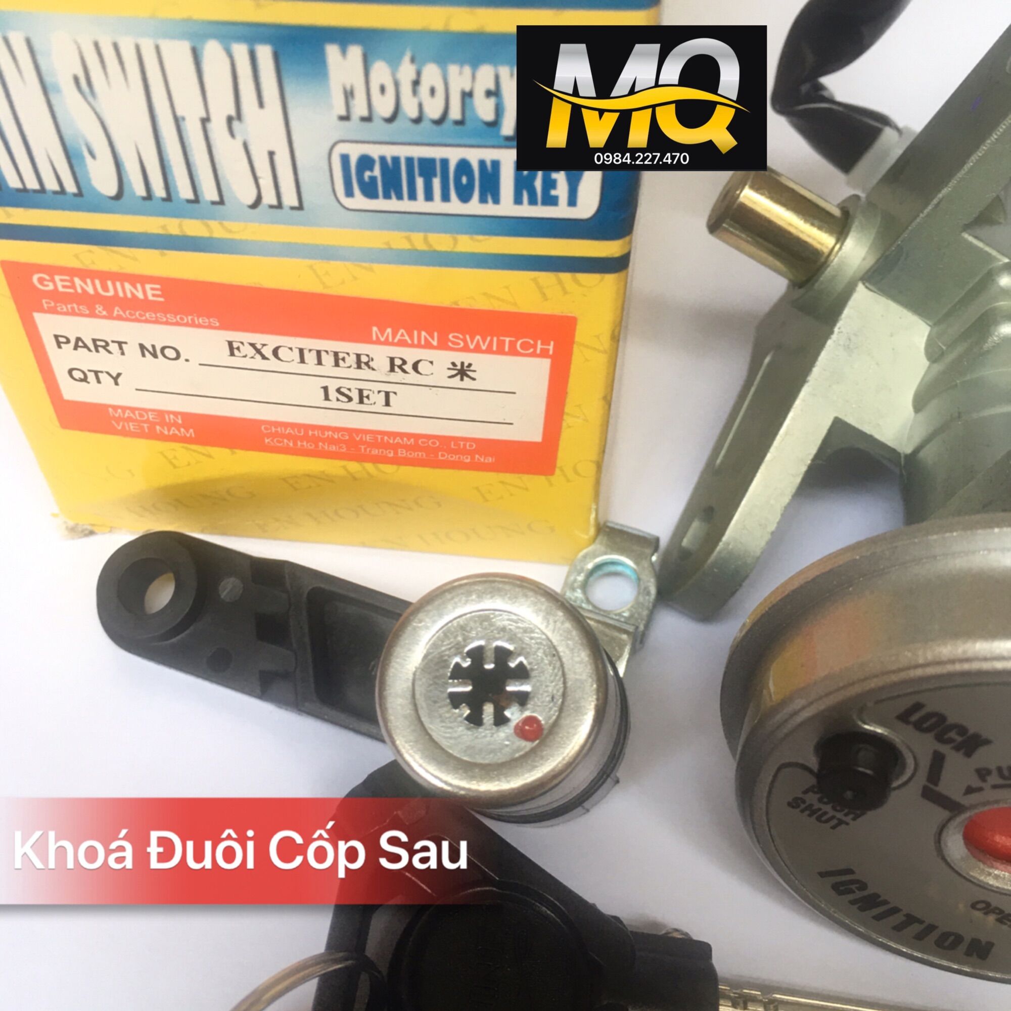 BỘ Ổ KHOÁ XE EXCITER 135cc 5 Số 8 CẠNH ( KHÓA ĐIỆN + KHÓA YÊN ) ( XEM ẢNH + VIDEO)