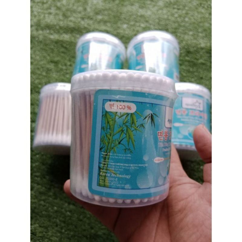 Tăm bông ráy tai thân  gỗ Aquastar( hũ/ 200 cây)