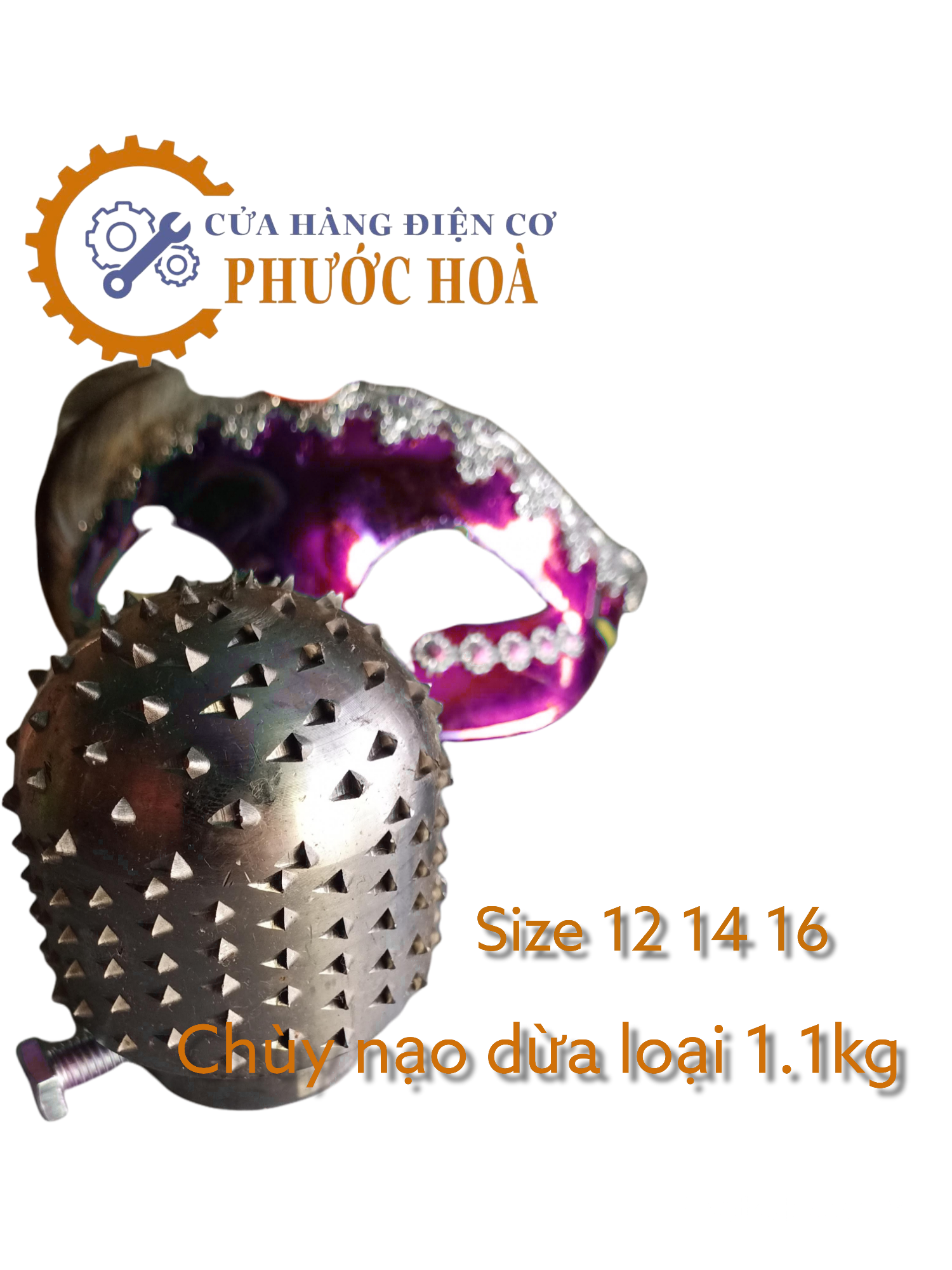 Chùy nạo dừa loại to 1.2kg lổ cốt 12li