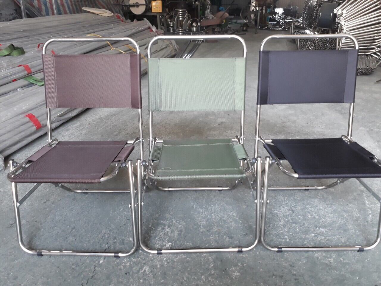 Ghế dù ghế câu cá ghế cà phê gấp gọn 100% inox