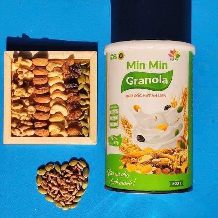 [2 hộp 1 kg ] Ngũ cốc hạt Granola Min Min