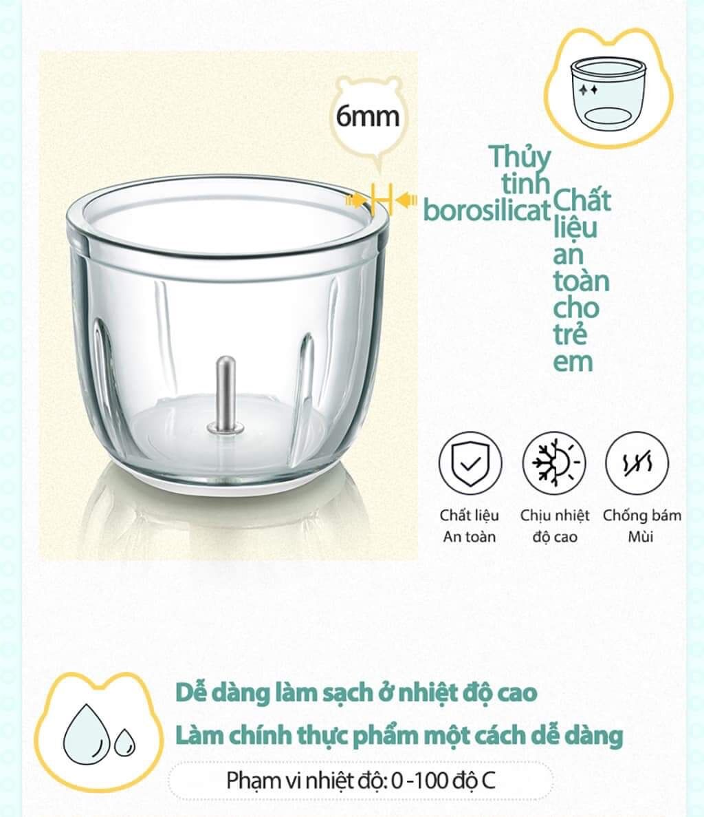 Cối thuỷ tinh thay thế máy xay bear 0,3l