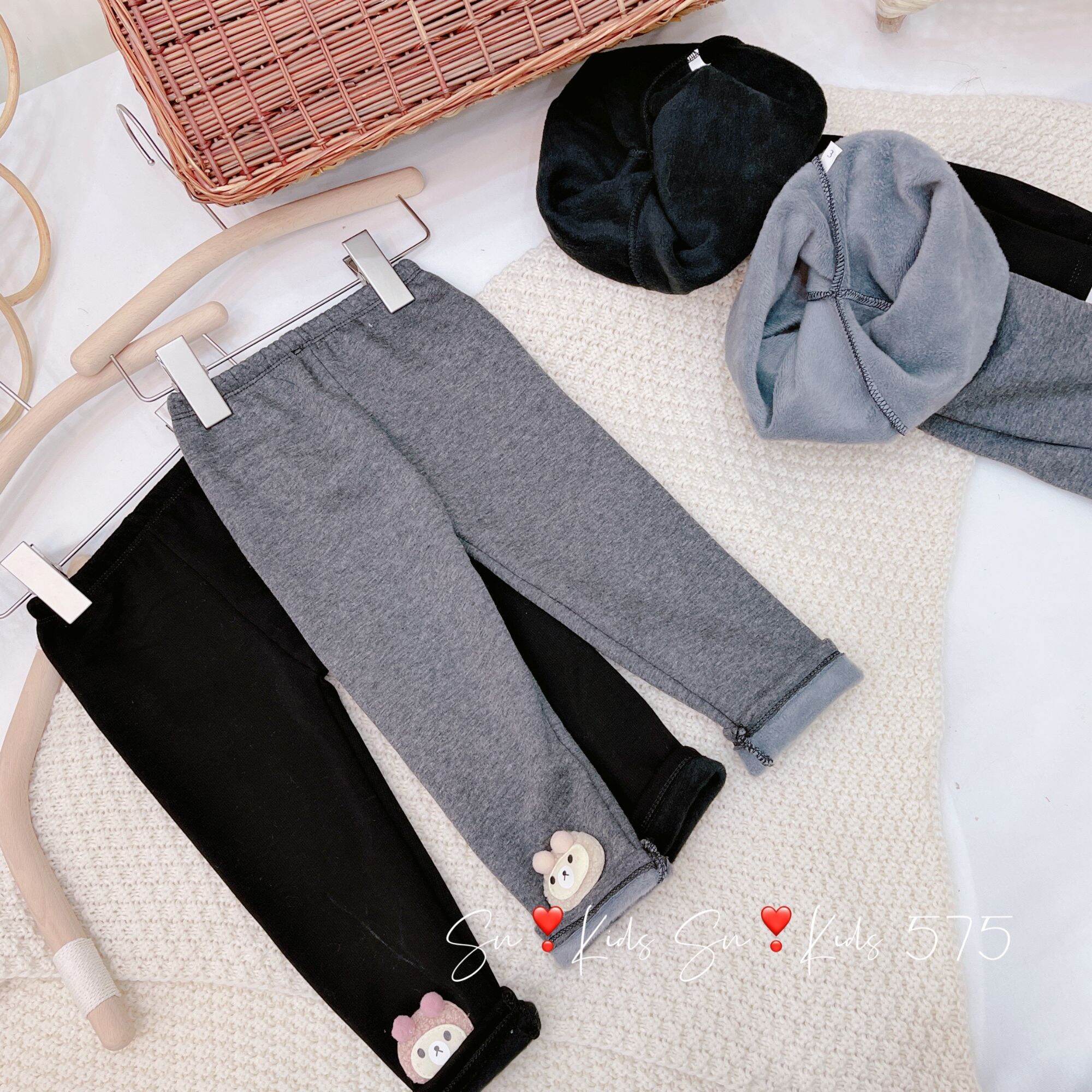 Quần legging bé gái lót lông siêu ấm