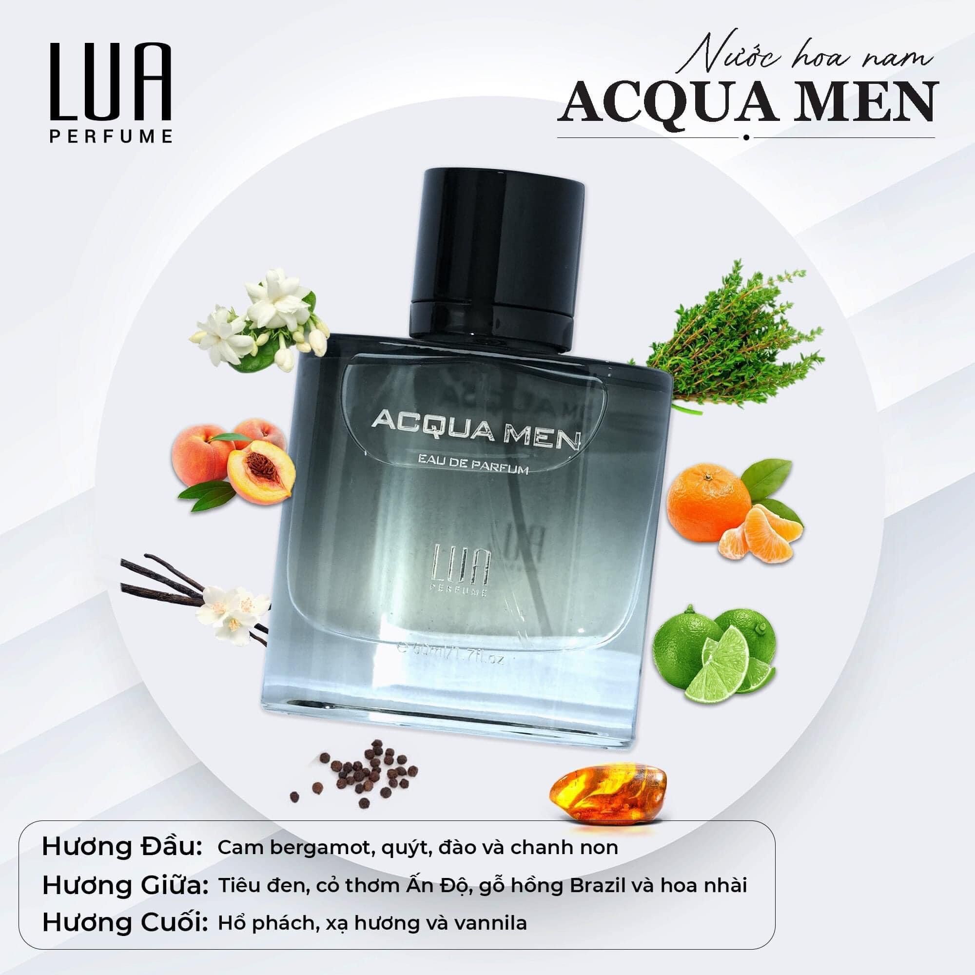 [chính hãng]Nước Hoa Acqua Men Lua Perfume  - Nước Hoa Lụa Nam Mùi Hương Cá Tính chai 60ml