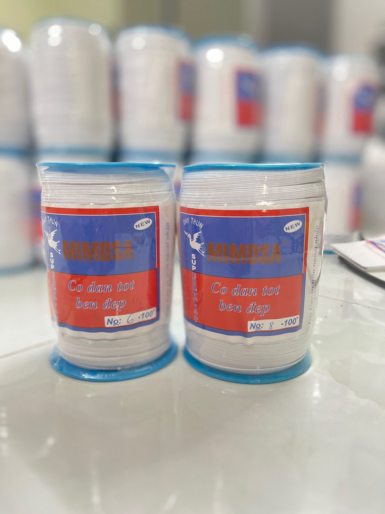 Thun Mimosa bản 7li màu trắng cuộn dài 100m