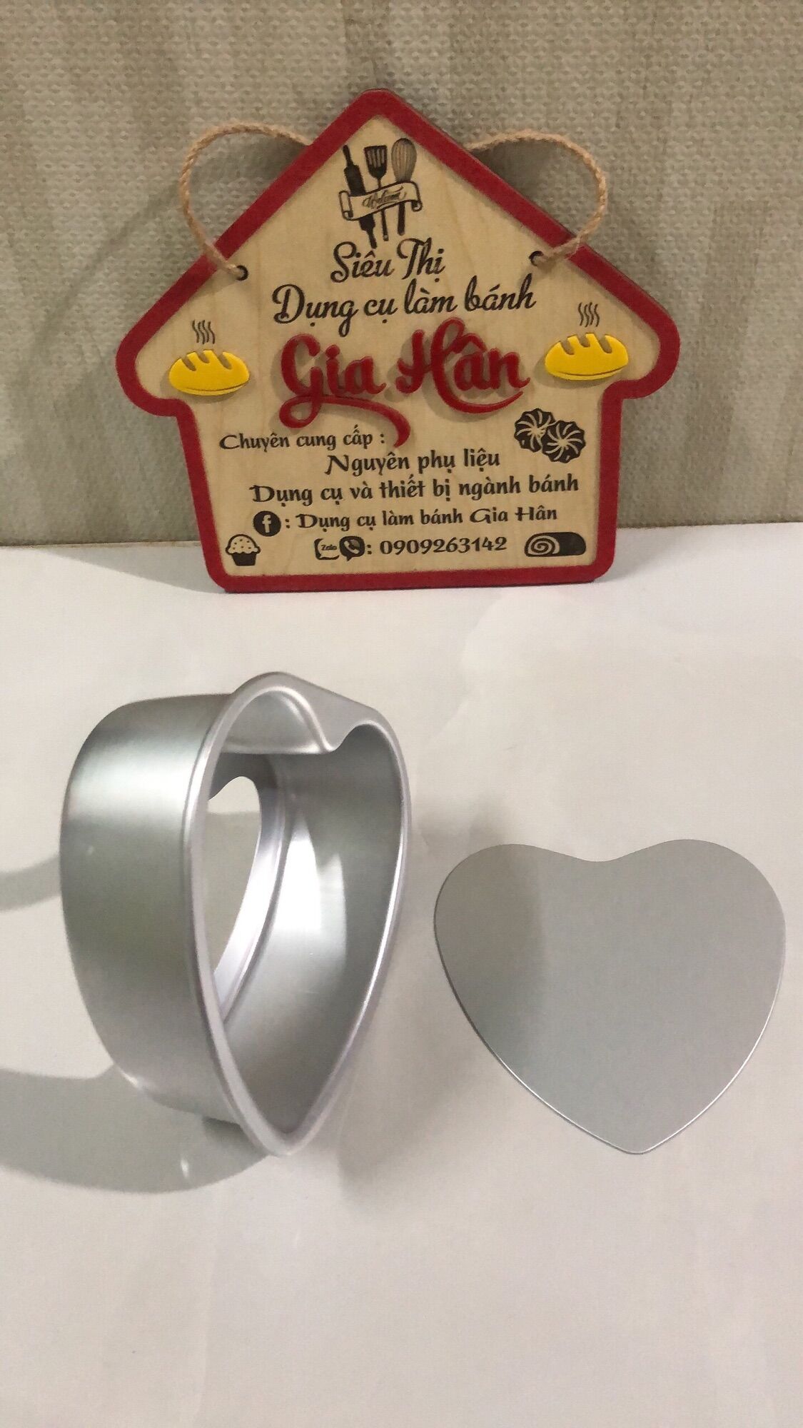 Khuôn trái tim đúc đế rời 13cm