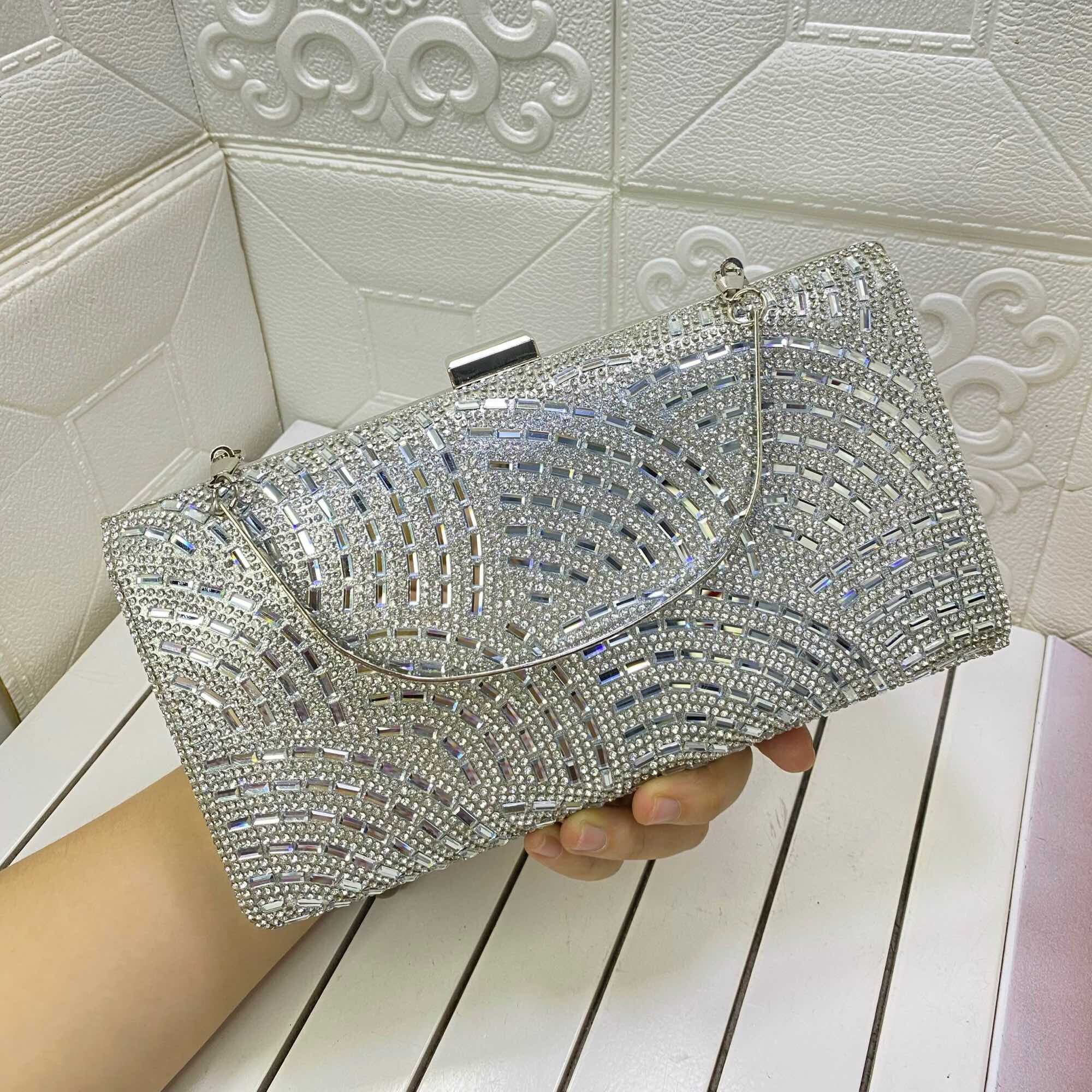 Bóp đầm đeo vai đính đá hiện đại thời trang, Túi xách nữ, Túi đựng đồ, Túi xách có quai