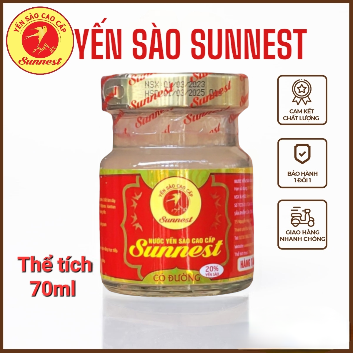 Combo 10 lọ Yến sào Sunnest tăng cường sức khỏe