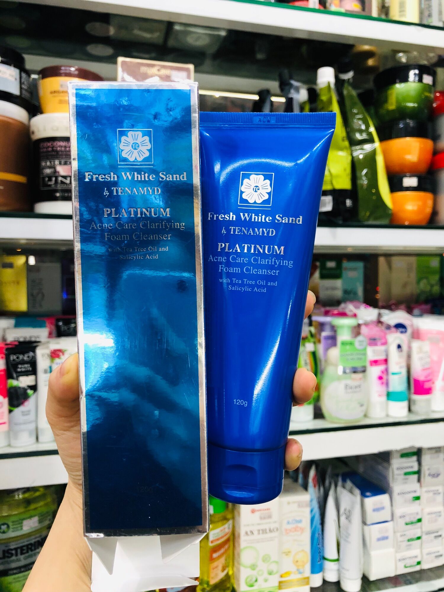 Sữa rửa mặt Tenamyd, sữa rửa mặt dành cho da mụn Tenamyd Platinum Acne Care Clarifying Foam Cleanser 120g