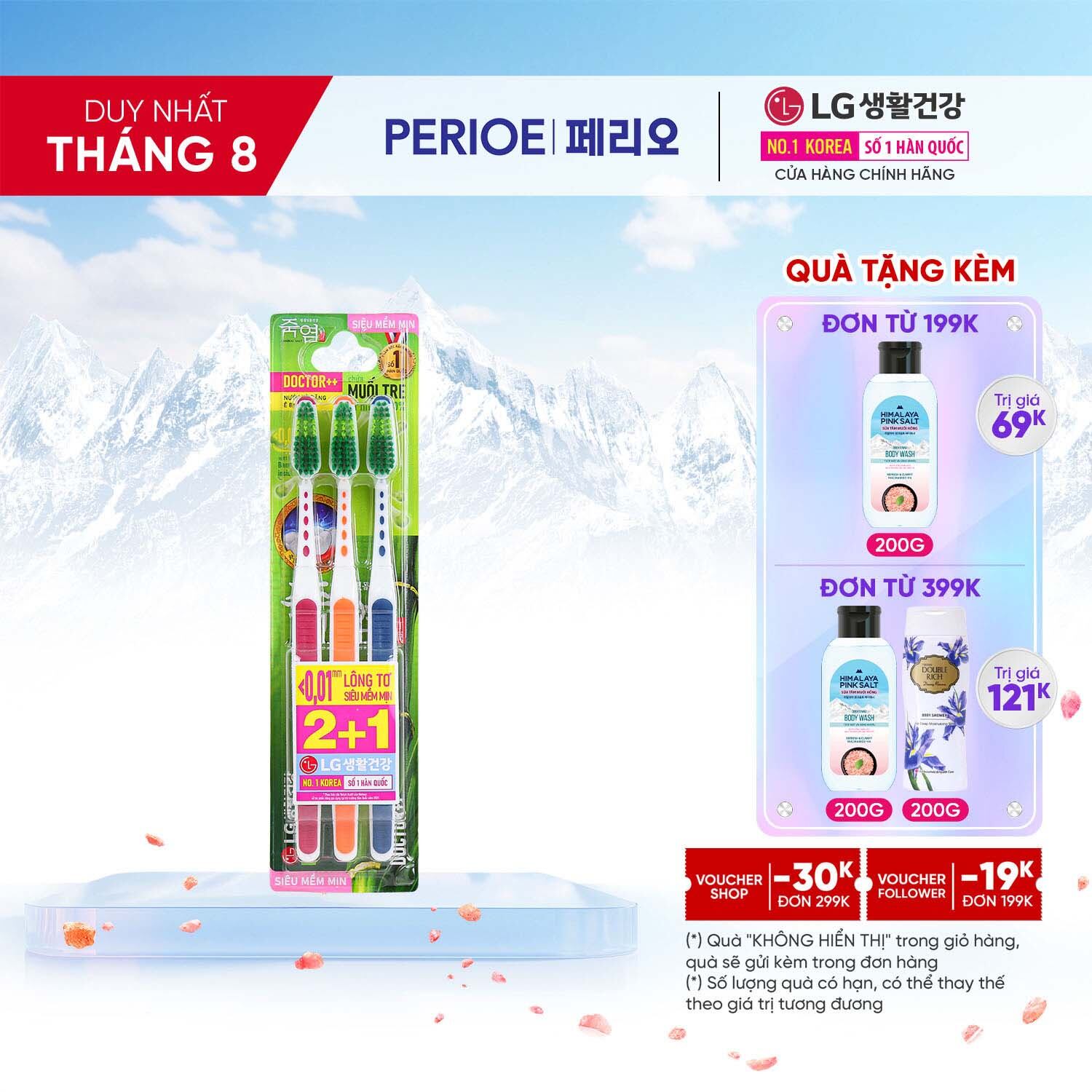 Bàn chải răng muối tre chăm sóc nướu và răng ê buốt Perioe BBS Doctor++ - Siêu Mềm Mịn