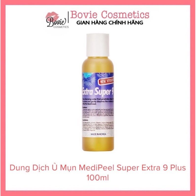 Dung dịch ủ mụn đầu đen, mụn cám medipeel super extra 9+ 100ml | medi-peel