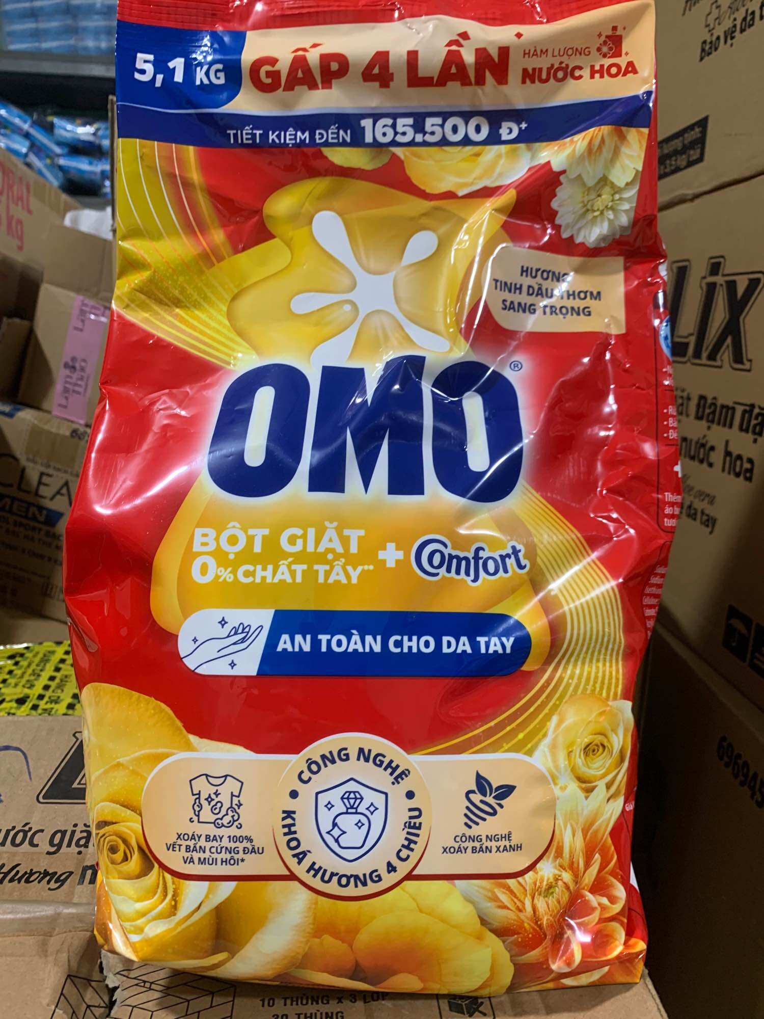 Bột giặt OmO hương comfort 5,1kg mới