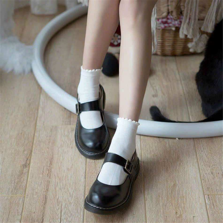 Set 10 đôi tất cổ cao nhún bèo t566