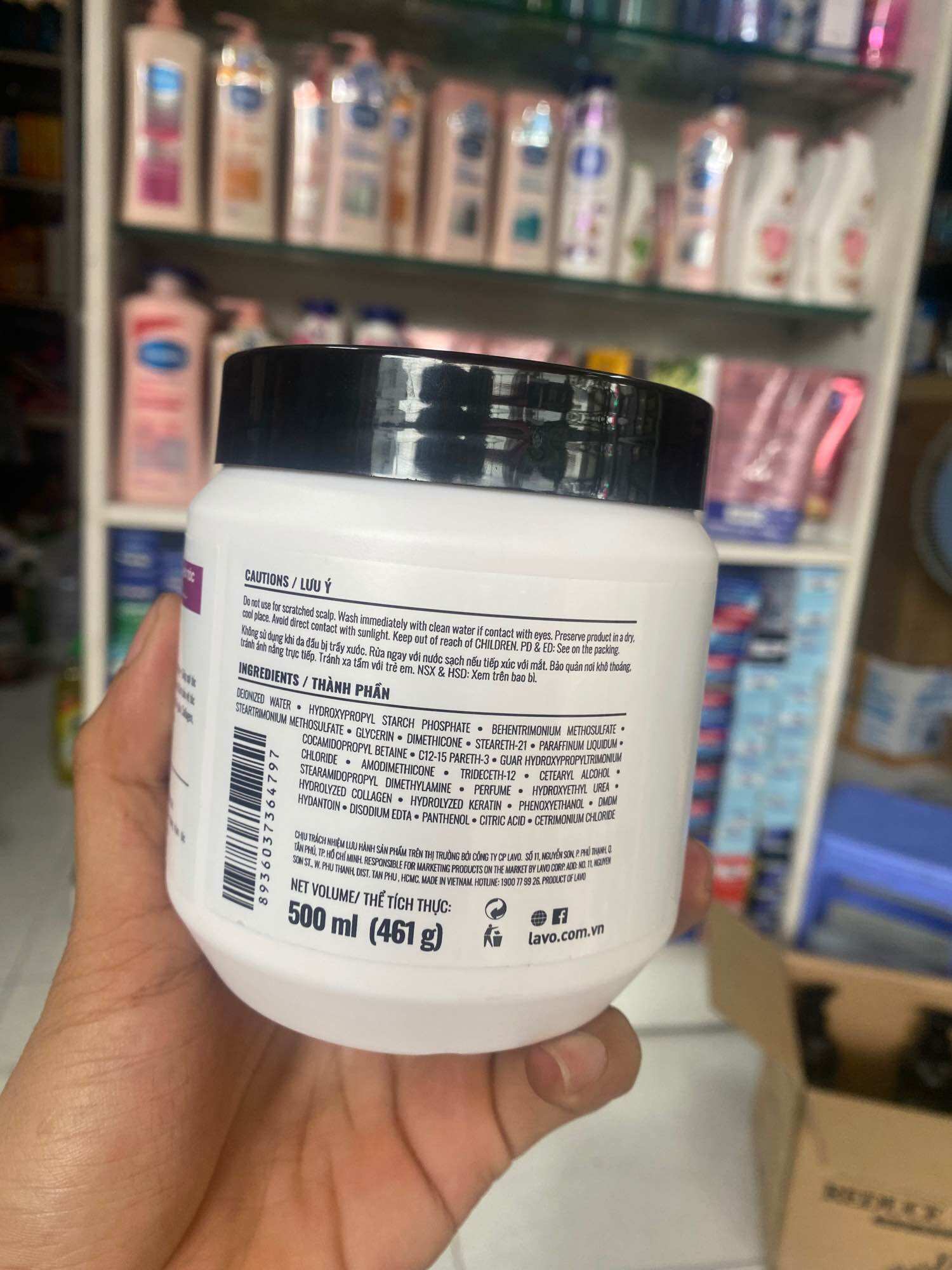 Hấp dầu phục hồi tóc collagen và keratin Lavox 500ml