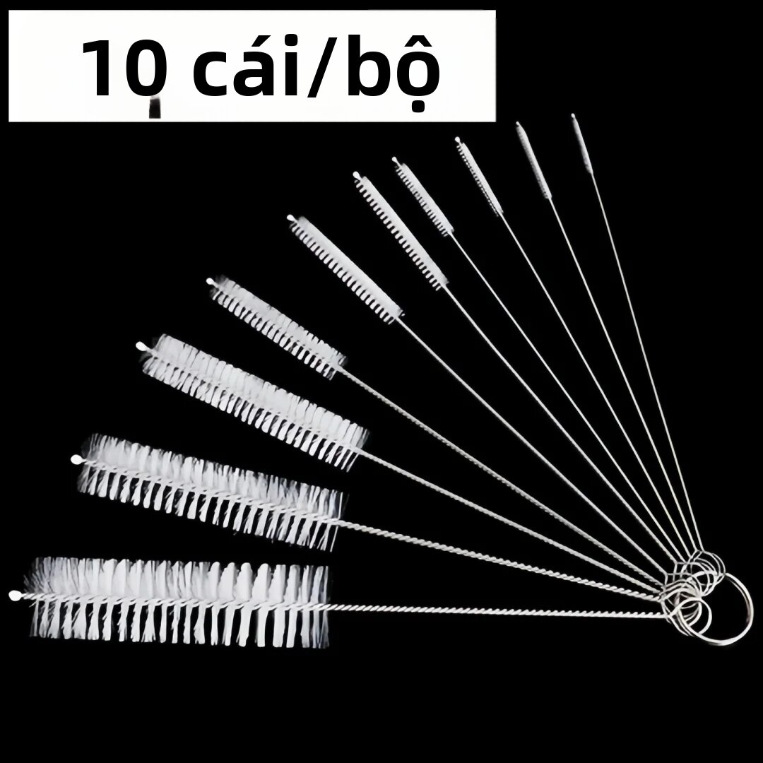 10 Cái/bộ Bàn Chải Làm Sạch Ống Nylon Linh Hoạt Dụng Cụ Nhà Bếp Thân Thiện Với Môi Trường Để Rửa Ống Nghiệm - Dụng Cụ Làm Sạch Lông Bàn Chải Gia Dụng