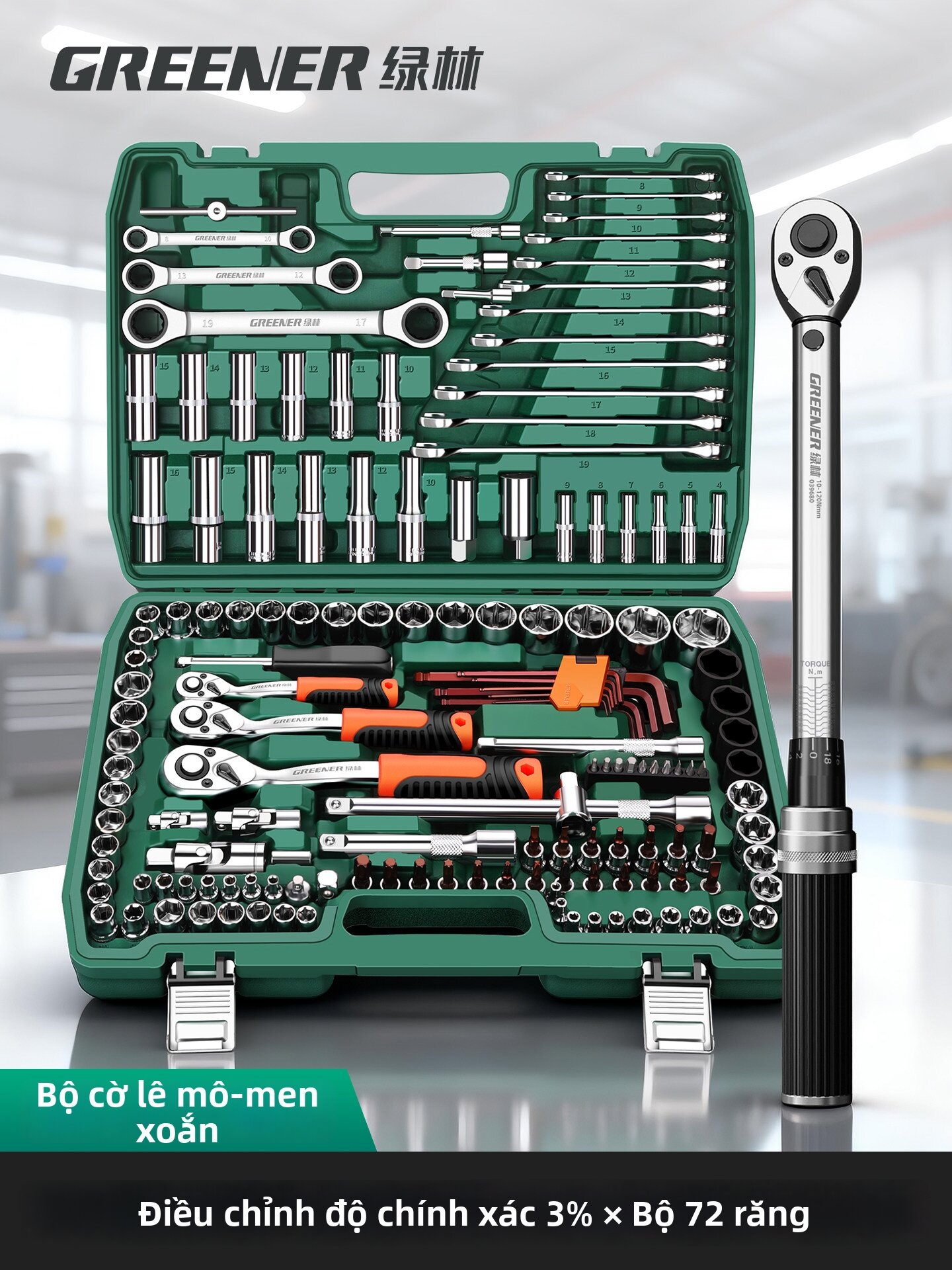 Greener | Multi-functional Ratchet Wrench Tool Kit for Auto Repair Giá 2,750,000 Đồng*Miễn phí vận chuyển