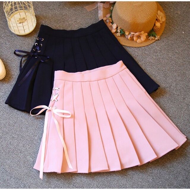 Chân váy tennis xỏ dây xếp ly xòe chữ a cực đẹp ulzzang