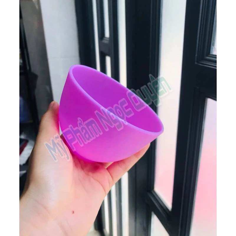 Chén dẻo silicon quậy bột mặt nạ, chén trộn mặt nạ ( kèm muỗng )