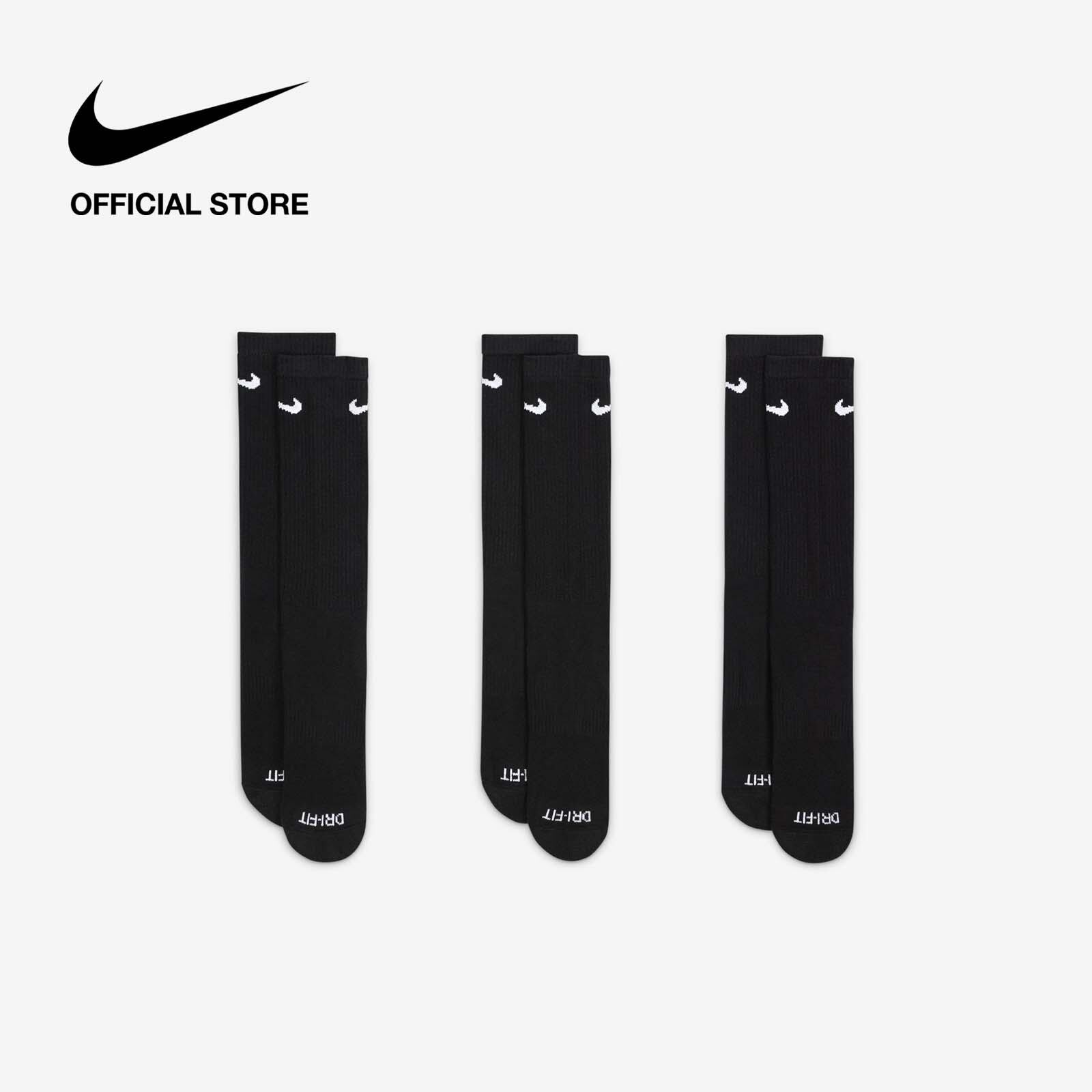 Tất Cổ Cao Nike Everyday Plus Cushioned Training Crew Socks (3 Pairs) - Black