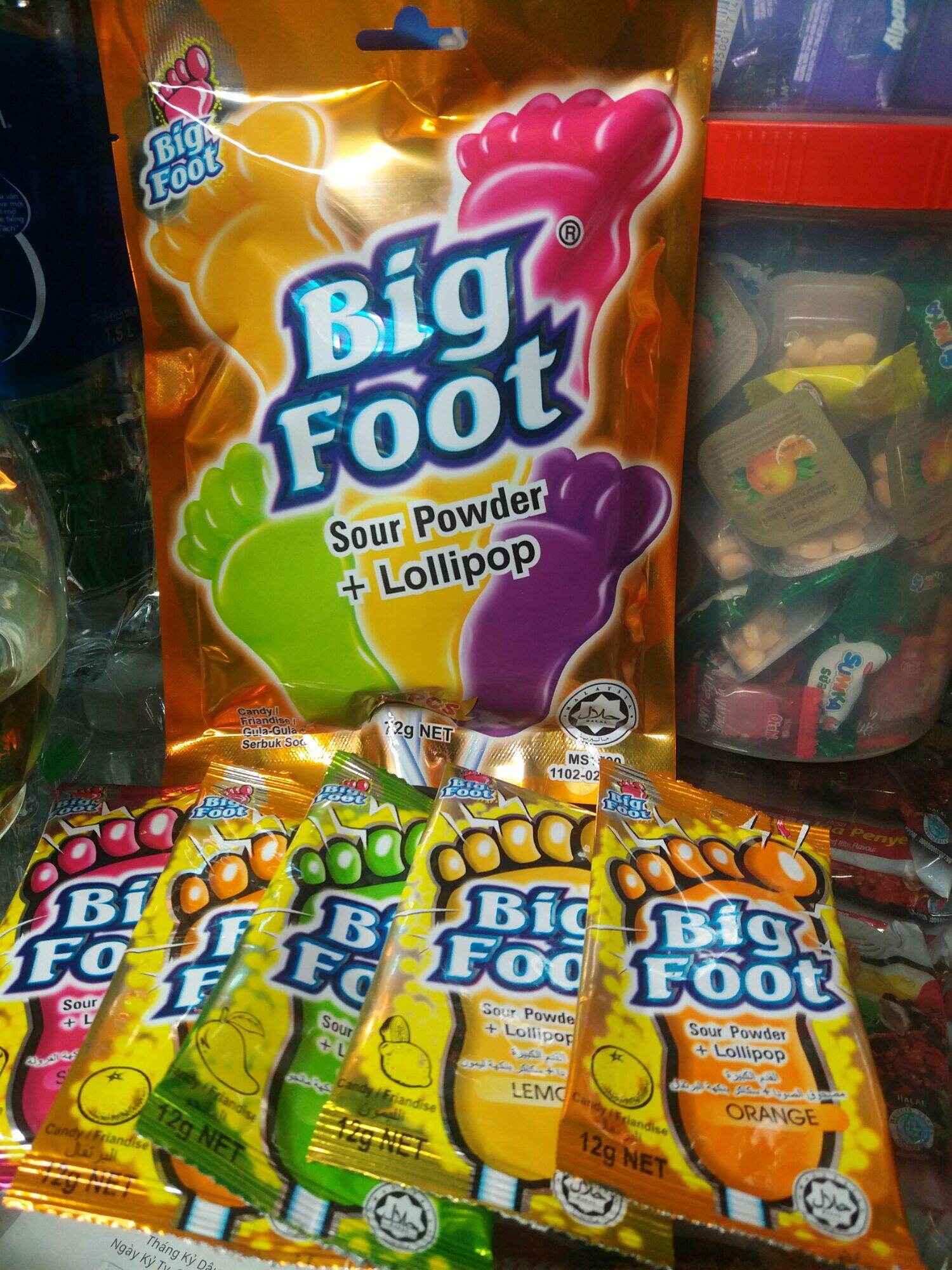 Bịch kẹo bàn chân 6 que big foot