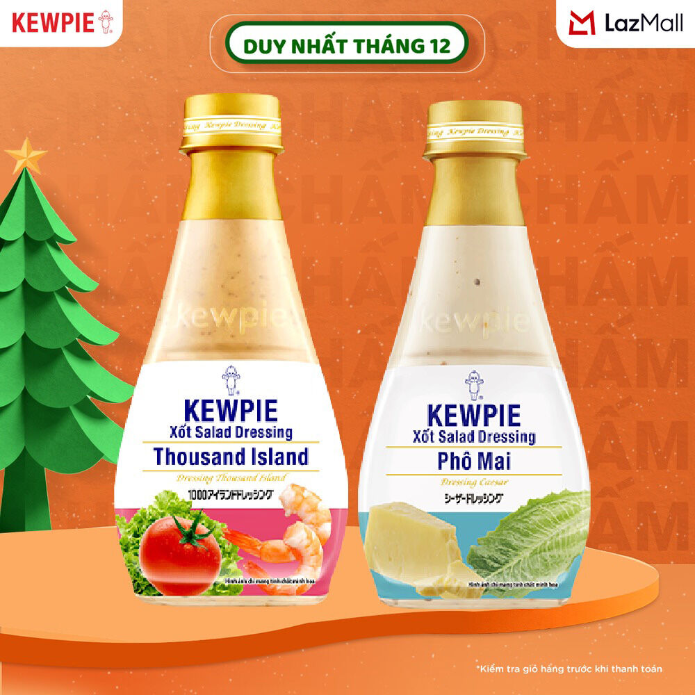  Combo món Âu Kewpie: Xốt Salad Dressing Thousand Island 210ml & Phô Mai 210ml 