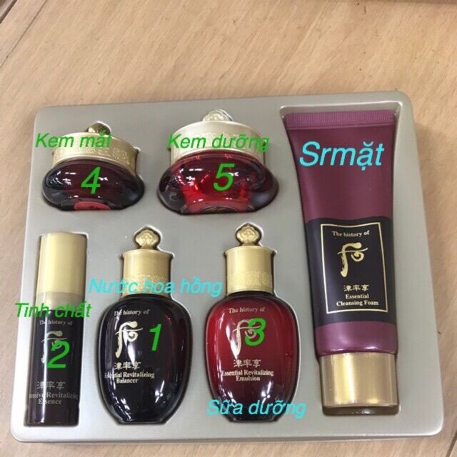Sét dưỡng da whoo mini đỏ 6 món