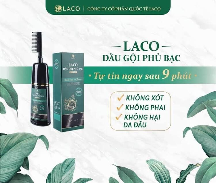 Dầu Gội Phủ Bạc Laco Chính Hãng 200ml- Phủ tóc đen hiệu quả tức thì
