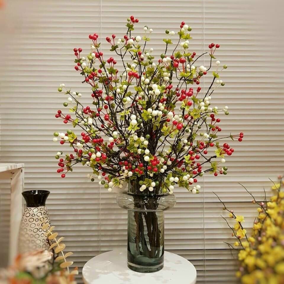 Cành Cherry cổ Hoa Giả Cao Cấp nhập khẩu