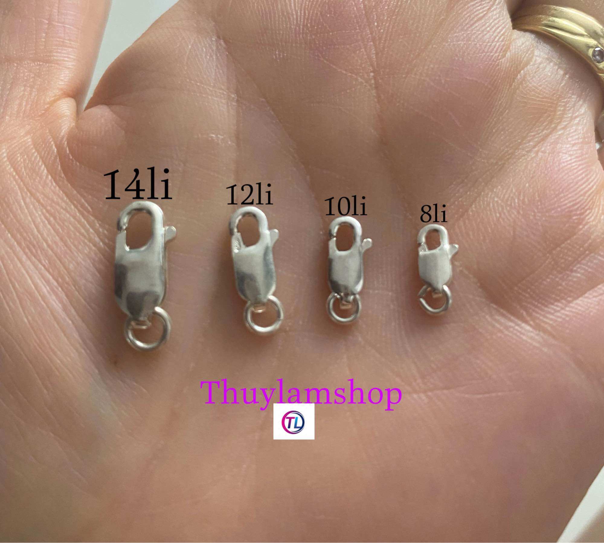 Khoá hộp bạc s925 làm khóa vòng vĩnh viễn bảo hành