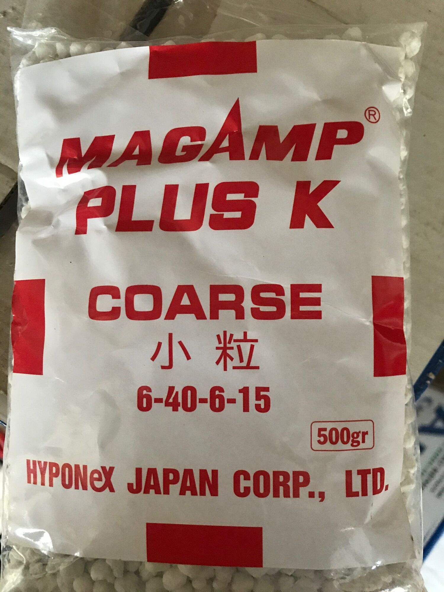 Phân bón magampk 6-40-6-15 nhật bản hạt trắng kích thước 3mm túi 1kg