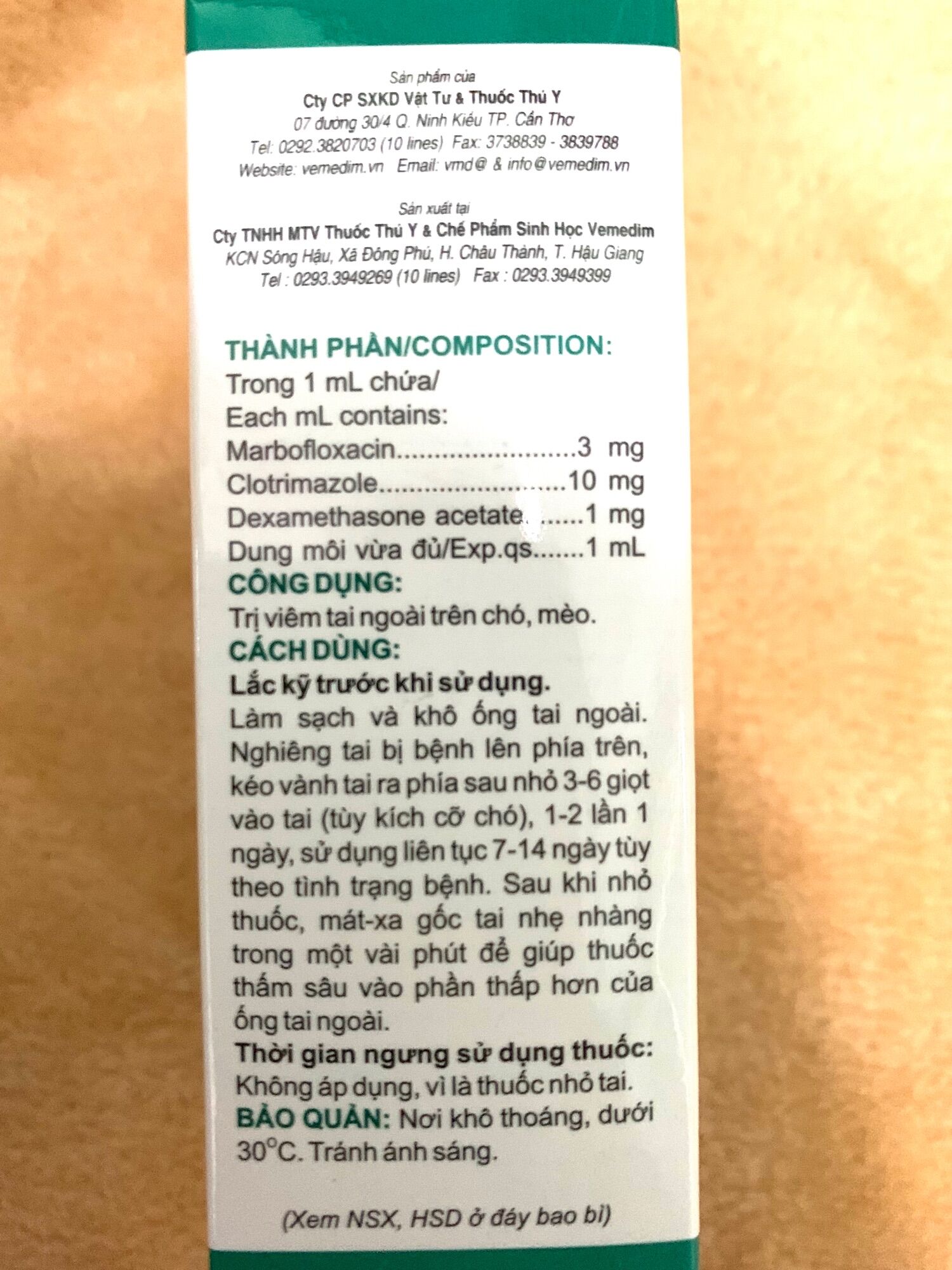 Nhỏ tai cho chó, mèo.
