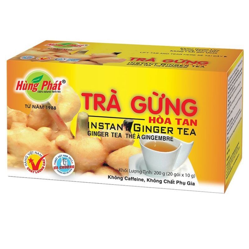 Trà gừng hùng phát hoà tan hộp 200g