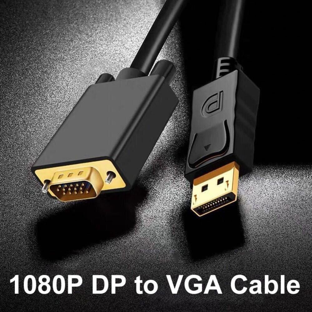 Dây cáp DisplayPort ra VGA dài 1.8M, cáp chuyển đổi tín hiệu DisplayPort ra VGA