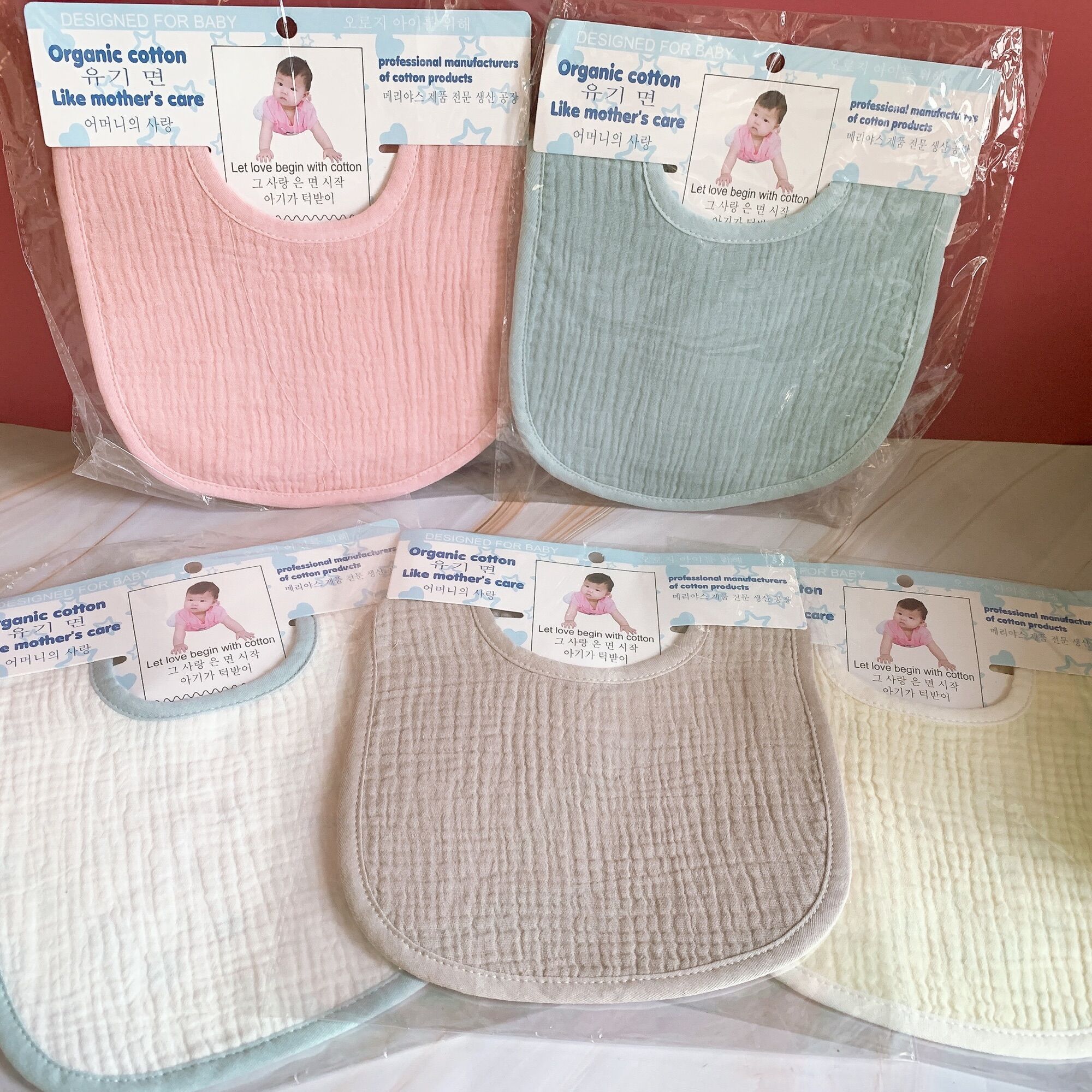 Yếm xô Organic cho bé cúc bấm