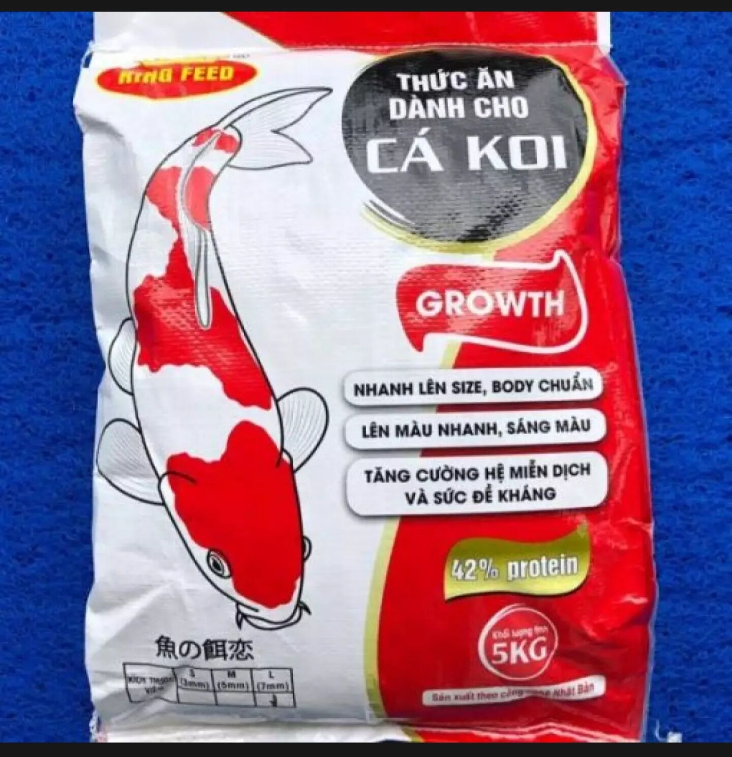 Cám king feed thưa ăn cá koi 42% đạm bao 5kg s5