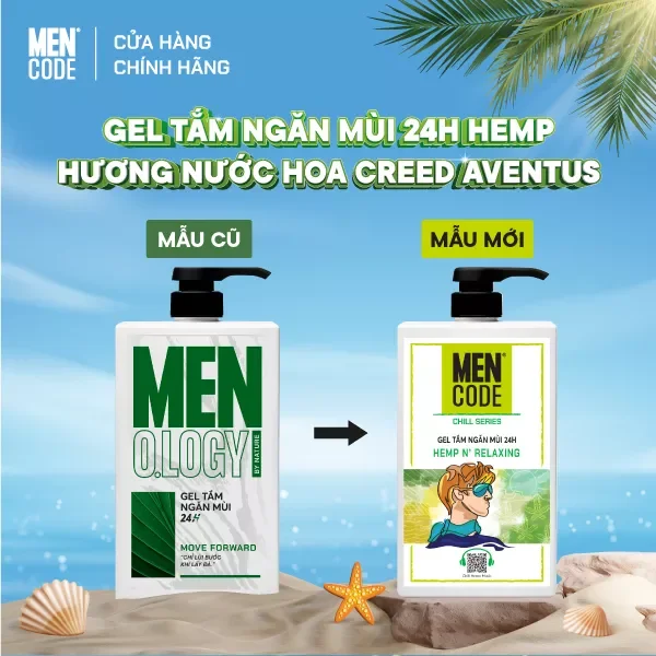 Gel tắm men code ngăn mùi 24h 630ml