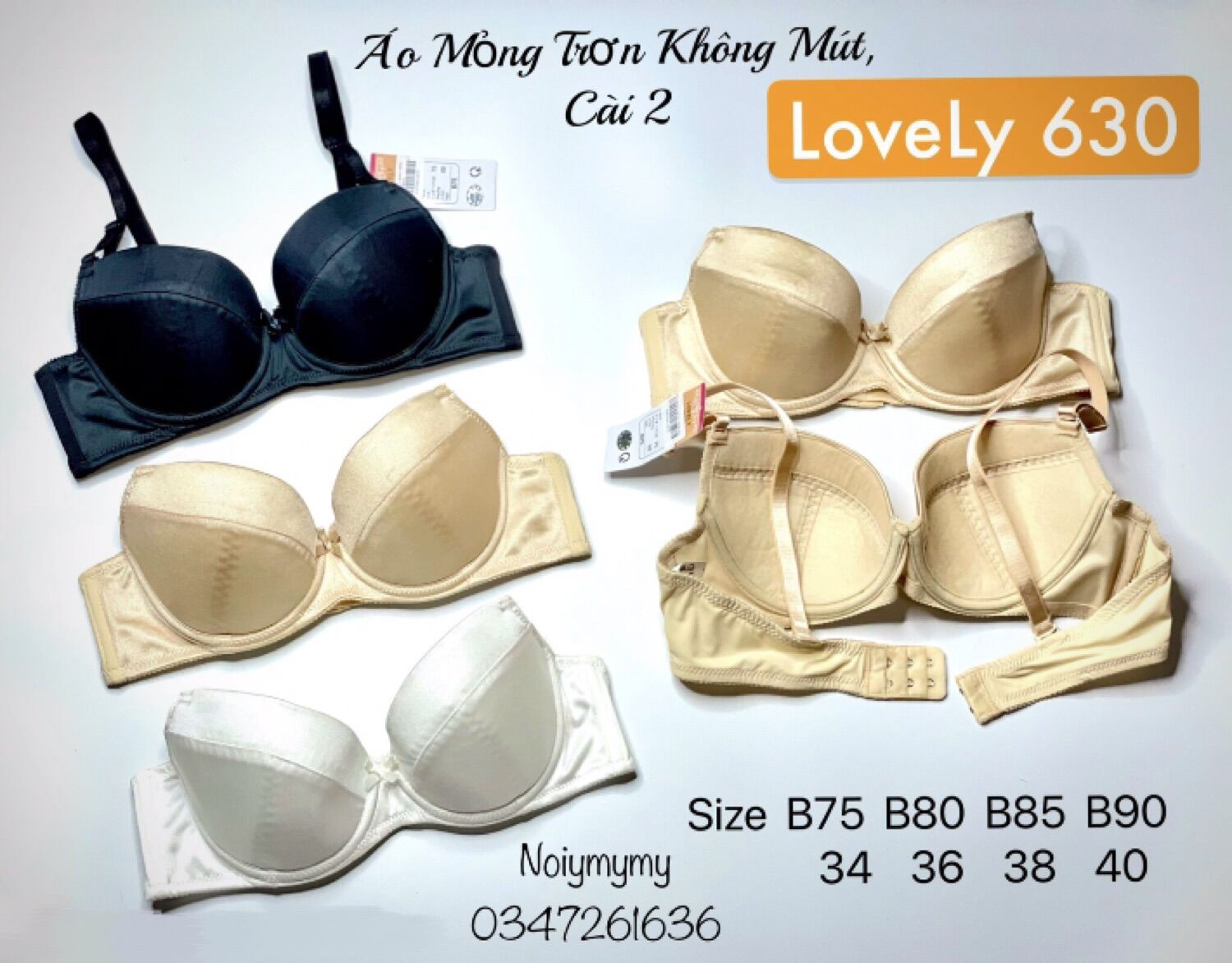 👙 áo lovely mỏng trơn không mút thông dụng -