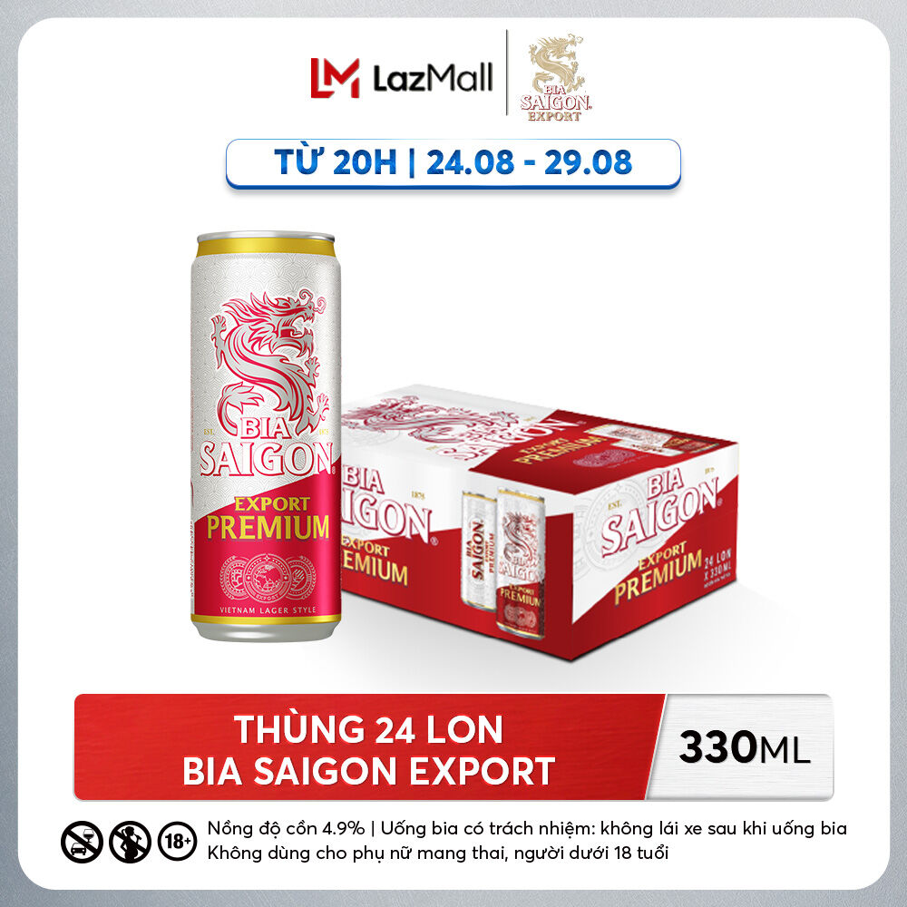 Thùng 24 lon Bia Saigon Export Premium - 330ml/lon