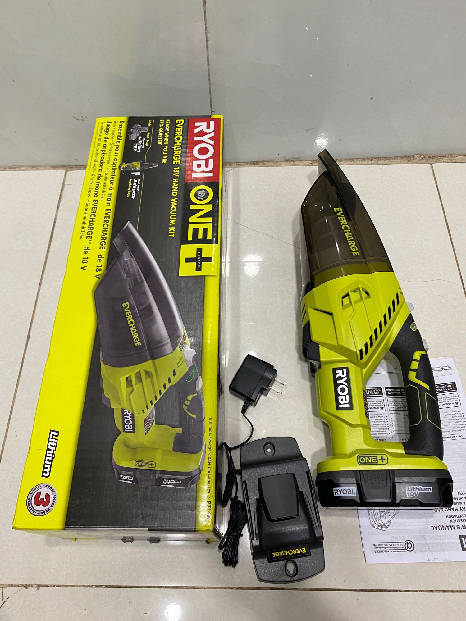 Máy hút bụi pin ryobj 18v mỹ về new .p714th pin 1.5 sạc 220v lh:0938310677 duy