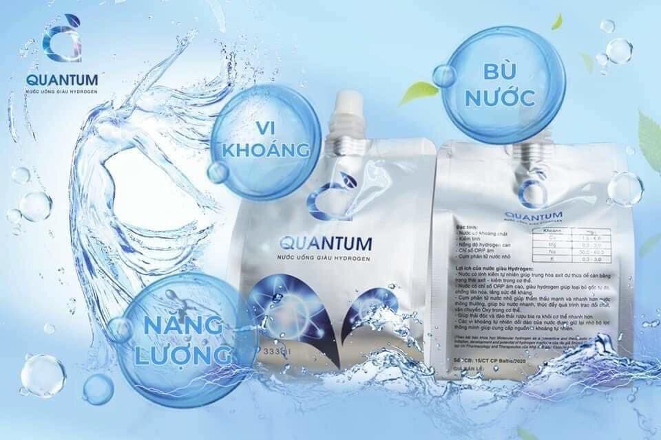[HCM]NƯỚC UỐNG LƯỢNG TỬ ION KIỀM - QUANTUM - GIÀU HYDROGEN TĂNG CƯỜNG SỨC ĐỀ KHÁNG CHỐNG OXY HÓA BẢO VỆ SỨC KHỎE ĐI THEO XU HƯỚNG TOÀN CẦU 333ML/TÚI
