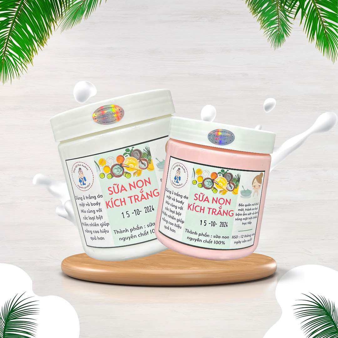 Sữa non ủ trắng da, ủ sữa non kích trắng cô đặc - dưỡng ẩm căng mịn sáng da