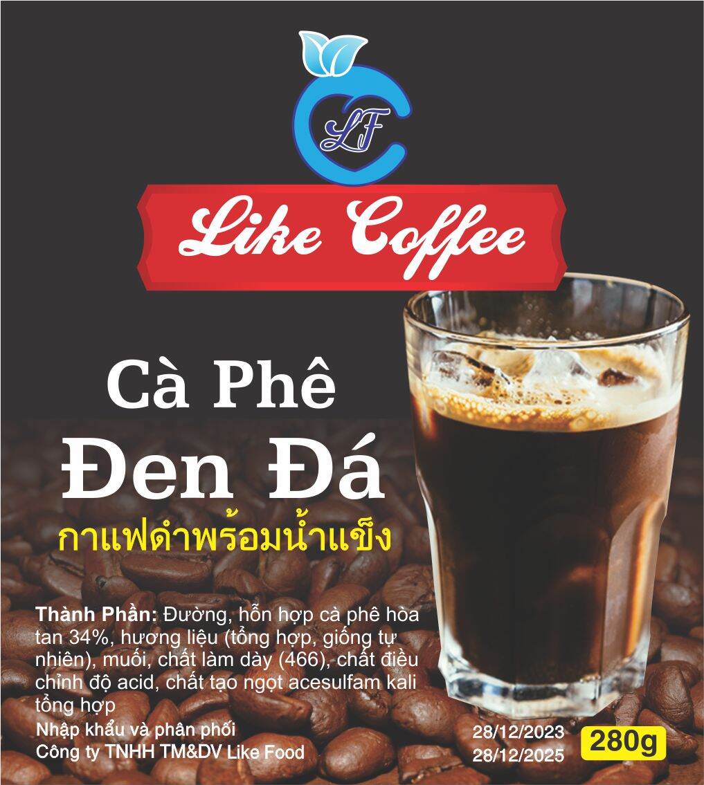 Cà phê đen đá  Likecoffe  240g hoa tan 3in1 cà phê việt