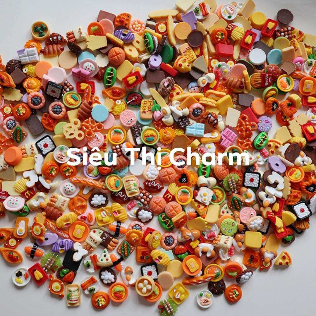 Túi 50/100 charm đồ ăn ngẫu nhiên
