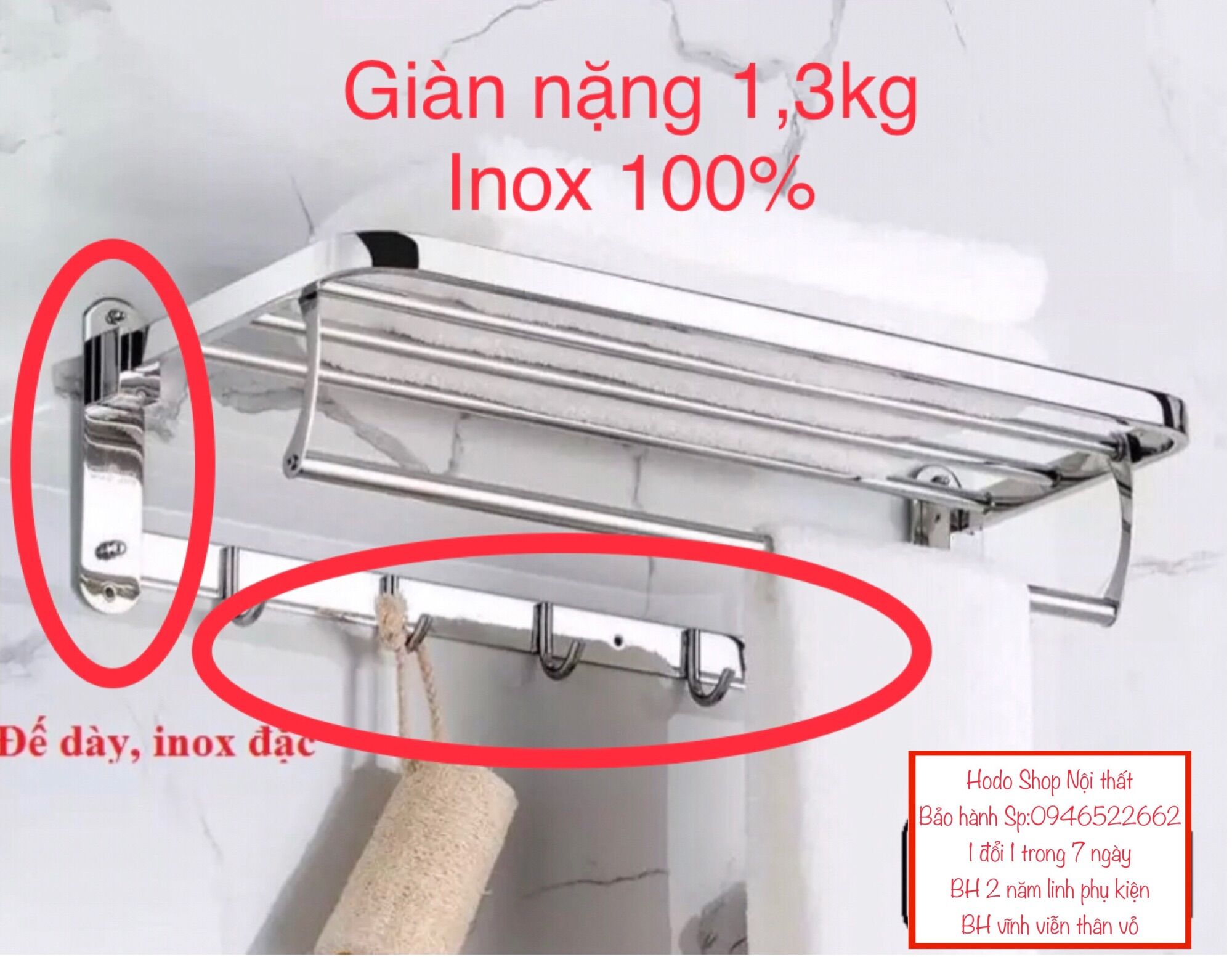 Giàn khăn thông minh đa năng, giá khăn phòng tắm Inox 304SUS