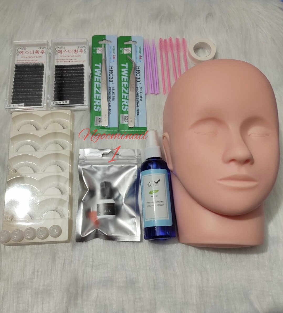 Combo đồ nối mi cơ bản, dụng cụ học nối mi, dụng cụ nối mi tại nhà